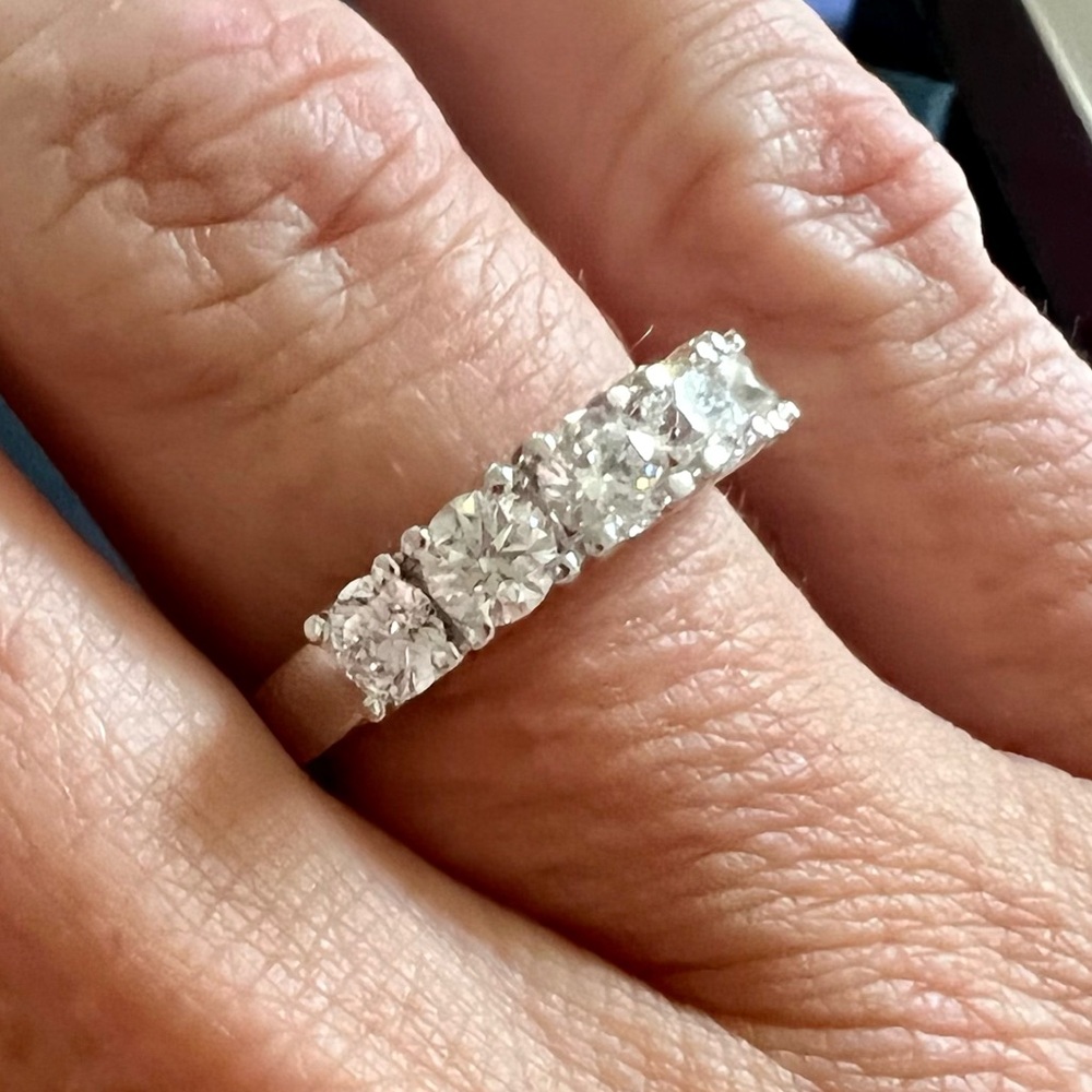 Na Hoku Diamond and 18K White Gold Eternity Ring/Band - Size 6 - Picture 4 of 9